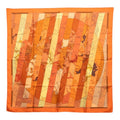 Hermes Carre 90 le Monde Est Vaste World Map Scarf Orange Silk