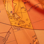 Hermes Carre 90 le Monde Est Vaste World Map Scarf Orange Silk — view 4