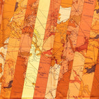 Hermes Carre 90 le Monde Est Vaste World Map Scarf Orange Silk — view 2