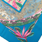 Hermes Carre 65 Tropiques Tropic Scarf Blue Multicolor Silk — view 4