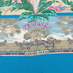 Hermes Carre 65 Tropiques Tropic Scarf Blue Multicolor Silk — view 2