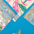 Hermes Carre 65 Tropiques Tropic Scarf Blue Multicolor Silk — view 7