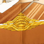 Hermes Carre 90 Automobile Scarf Large Brown Multicolor Silk — view 6