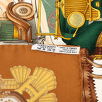 Hermes Carre 90 Automobile Scarf Large Brown Multicolor Silk — view 7