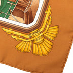 Hermes Carre 90 Automobile Scarf Large Brown Multicolor Silk — view 5