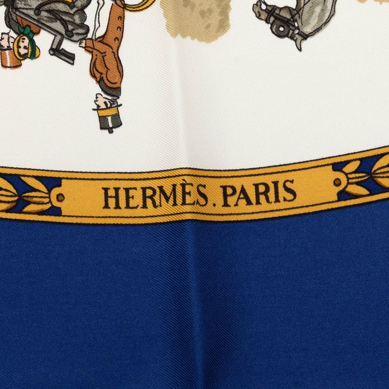 Hermes Carre 90 la Promenade de Longchamps Walk to Scarf Large Blue Multicolor — view 5