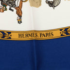 Hermes Carre 90 la Promenade de Longchamps Walk to Scarf Large Blue Multicolor — view 5