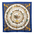 Hermes Carre 90 la Promenade de Longchamps Walk to Scarf Large Blue Multicolor
