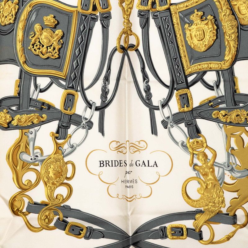 Hermes Carre 90 Brides de Gala Ceremony Bridle Scarf Large Pink Multicolor Silk — view 3