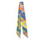 Hermes Twill Brides Et Gray Bridle and Charm Scarf Multicolor Silk
