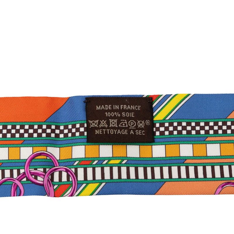 Hermes Twill Brides Et Gray Bridle and Charm Scarf Multicolor Silk — view 4