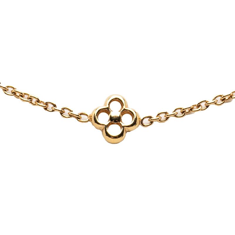 Louis Vuitton Monogram Flower Full Chain Necklace Gold Plated — view 4