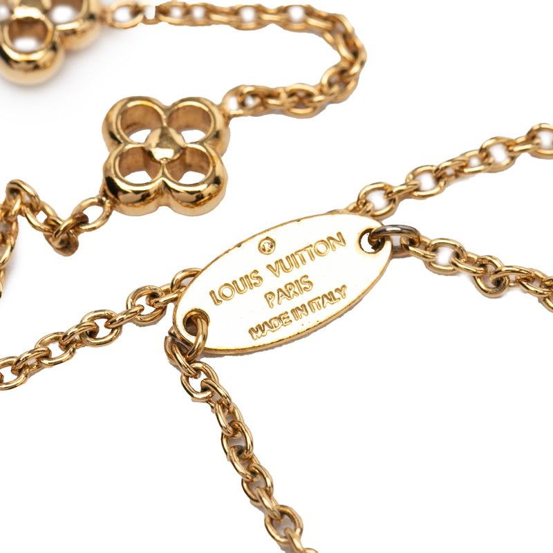Louis Vuitton Monogram Flower Full Chain Necklace Gold Plated — view 7