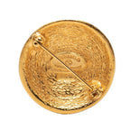 Chanel CC Logo Vintage Round Brooch Gold Plated — view 2