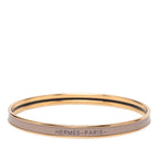 Hermes Uni XS Enamel Bracelet Bangle Beige Gold Plated