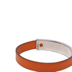 Hermes Bracelet Orange Silver Metal Leather — view 4
