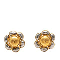 Chanel CC Logo Vintage Earrings 97 Gold Silver Plated