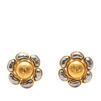 Chanel CC Logo Vintage Earrings 97 Gold Silver Plated
