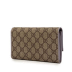 Gucci GG Supreme Trifold Wallet Beige Light Purple Leather — view 2