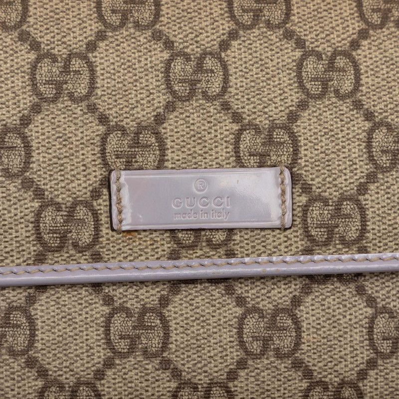 Gucci GG Supreme Trifold Wallet Beige Light Purple Leather — view 7