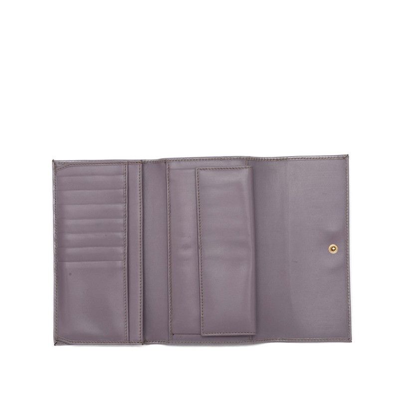 Gucci GG Supreme Trifold Wallet Beige Light Purple Leather — view 4