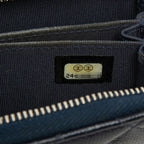 Chanel Quilted CC Logo Coin Purse Navy Caviar Leather — view 6