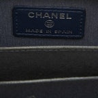 Chanel Quilted CC Logo Coin Purse Navy Caviar Leather — view 5