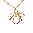 Dior Logo Chain Pendant Gold Plated Rhinestone — view 2