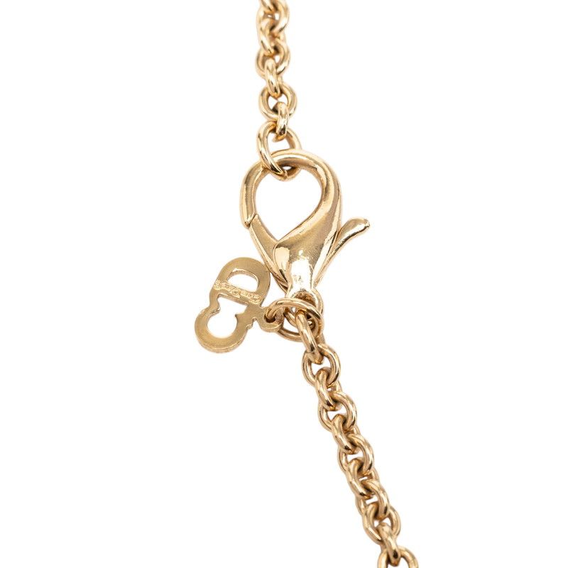 Dior Logo Chain Pendant Gold Plated Rhinestone — view 4