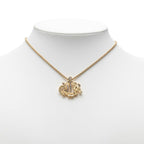 Dior Logo Emblem Chain Pendant Gold Plated Rhinestone — view 6