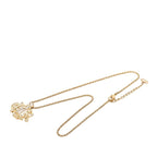 Dior Logo Emblem Chain Pendant Gold Plated Rhinestone — view 3