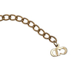 Dior Logo Emblem Chain Pendant Gold Plated Rhinestone — view 5