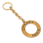 Chanel Vintage Logo Ring Key Holder Charm 93 Gold Plated — view 2