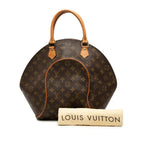 Louis Vuitton Monogram Ellipse MM Handbag Brown Leather — view 9