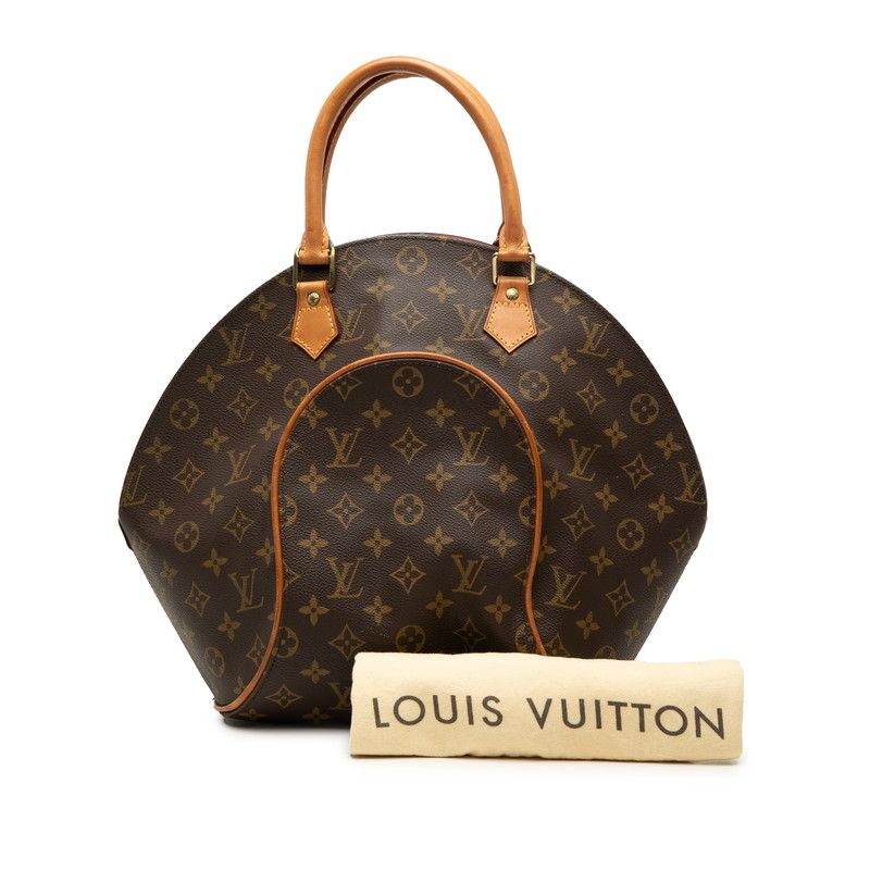 Louis Vuitton Monogram Ellipse MM Handbag Brown Leather — view 9
