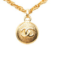Chanel CC Logo Vintage Chain Pendant Gold Plated