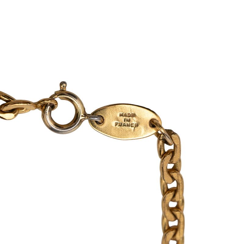 Chanel CC Logo Vintage Chain Pendant Gold Plated Rhinestone — view 6