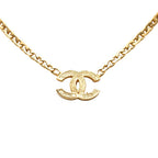 Chanel CC Logo Vintage Chain Pendant Gold Plated Rhinestone — view 2