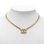 Chanel CC Logo Vintage Chain Pendant Gold Plated Rhinestone — view 7
