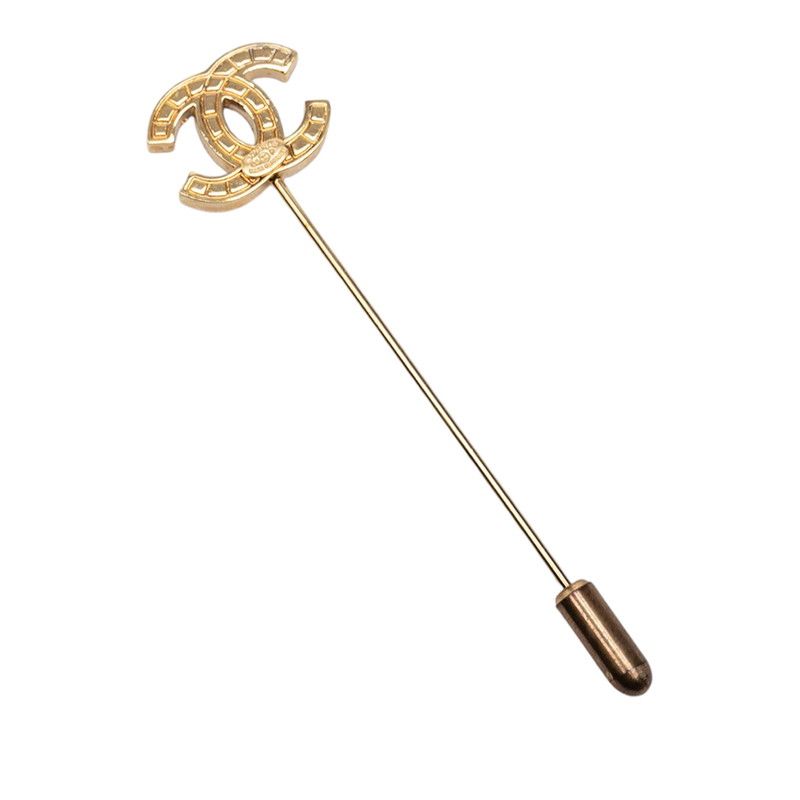 Chanel CC Logo Pin Brooch 03 Gold Plated — view 2