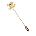 Chanel CC Logo Pin Brooch 03 Gold Plated
