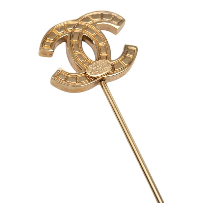 Chanel CC Logo Pin Brooch 03 Gold Plated — view 3