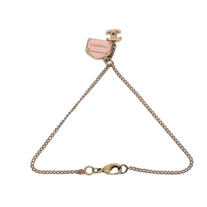 Chanel CC Logo 31 Rue Cambon Chain Bracelet 06 Gold Pink Plated — view 3
