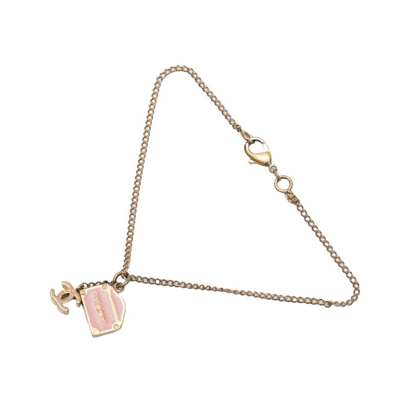 Chanel CC Logo 31 Rue Cambon Chain Bracelet 06 Gold Pink Plated