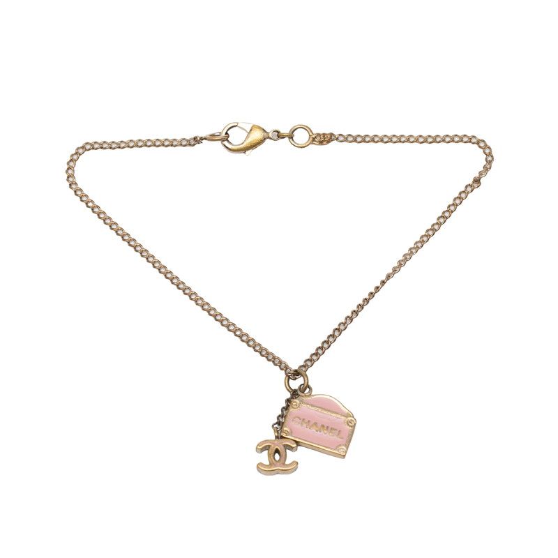 Chanel CC Logo 31 Rue Cambon Chain Bracelet 06 Gold Pink Plated — view 2
