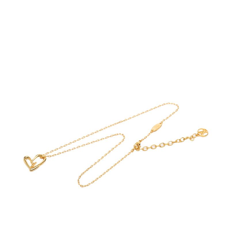 Louis Vuitton Collier Heart Foreign Love Chain Pendant Gold Plated — view 4