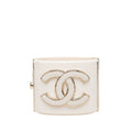 Chanel CC Logo Bangle Bracelet White Gold Plated Plastic