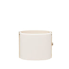 Chanel CC Logo Bangle Bracelet White Gold Plated Plastic — view 3