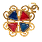 Chanel CC Logo Vintage Brooch 95 Gold Plated Resin