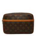 Louis Vuitton Monogram Compiegne 23 Clutch Brown Leather